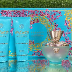 SET VERSACE DYLAN TURQUOISE EDT 4 PIEZAS