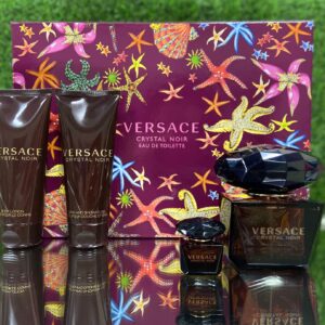 SET VERSACE CRYSTAL NOIR EDT 4 PIEZAS