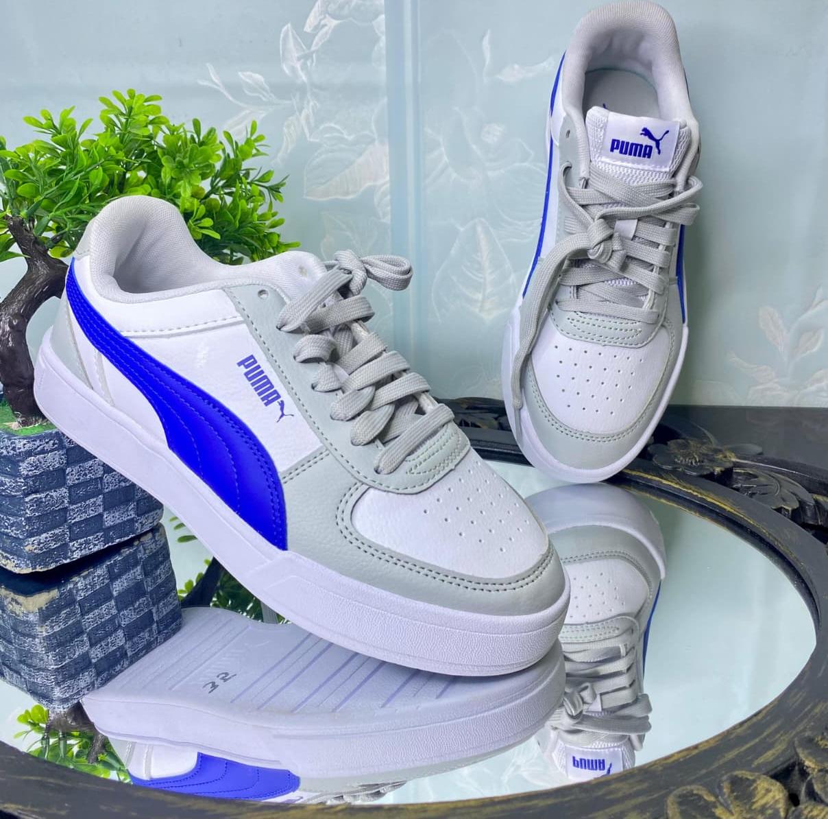 TENIS PUMA BLANCO, GRIS Y GRIS