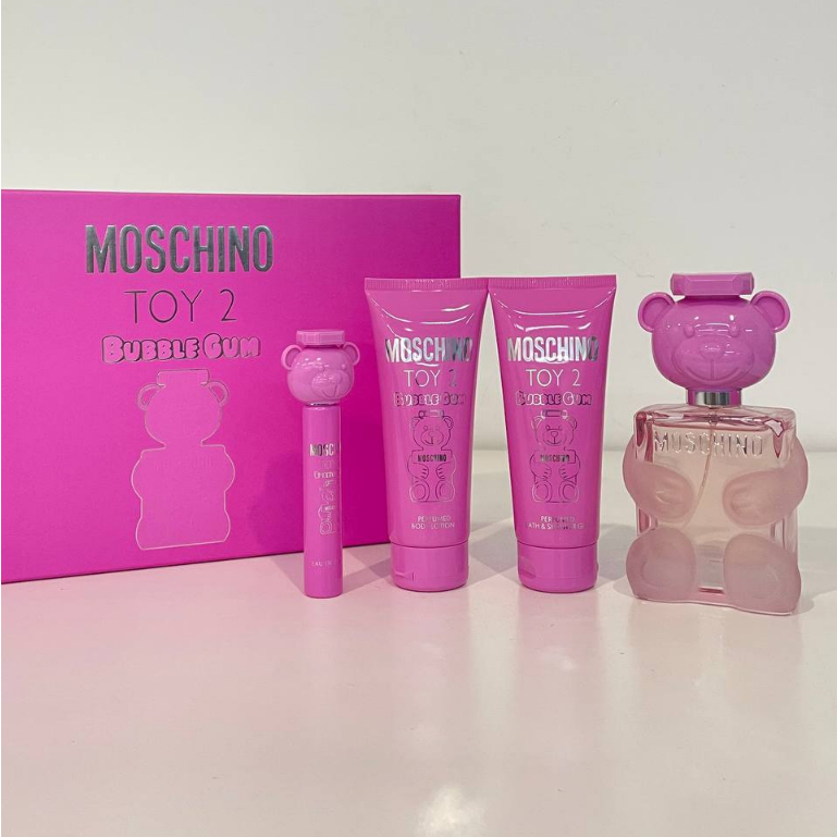 SET MOSCHINO TOY 2 BUBBLE GUM 4PC